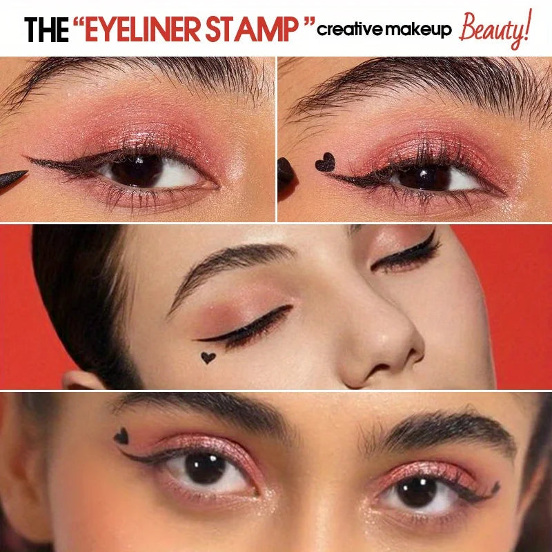 Star Liquid Eyeliner Black Moon Stamp Eye Liner Pencil 2 in 1 Waterproof Long-lasting Easy Applying Eye Eyeliner Pen Makeup Zpaxo