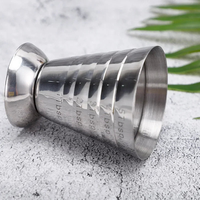  1pc 75ML Stainless Steel Measuring Cup Cocktail Tools Mixing Drink Accessories Three Scale Wine Measuring Cups For Home Party Zpaxo