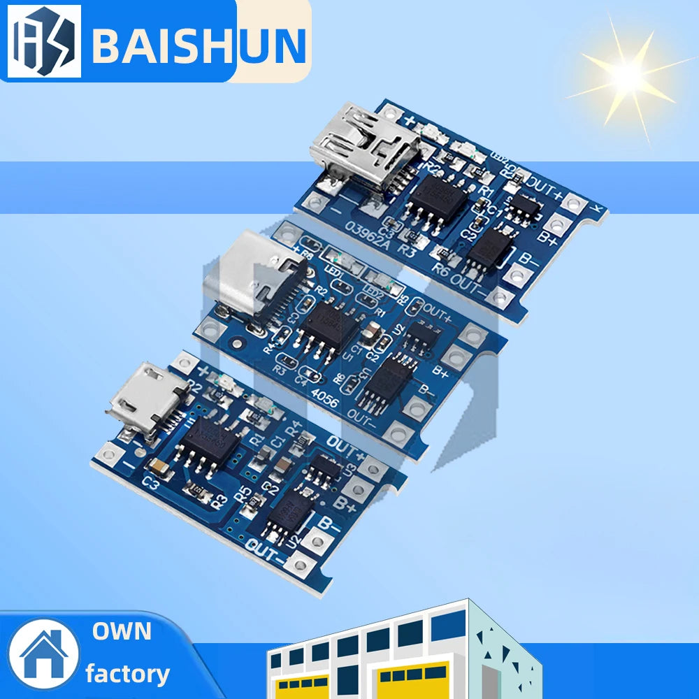 Type-c Micro Mini 5V1A 18650 TP4056 Lithium Battery Charger Module Zpaxo