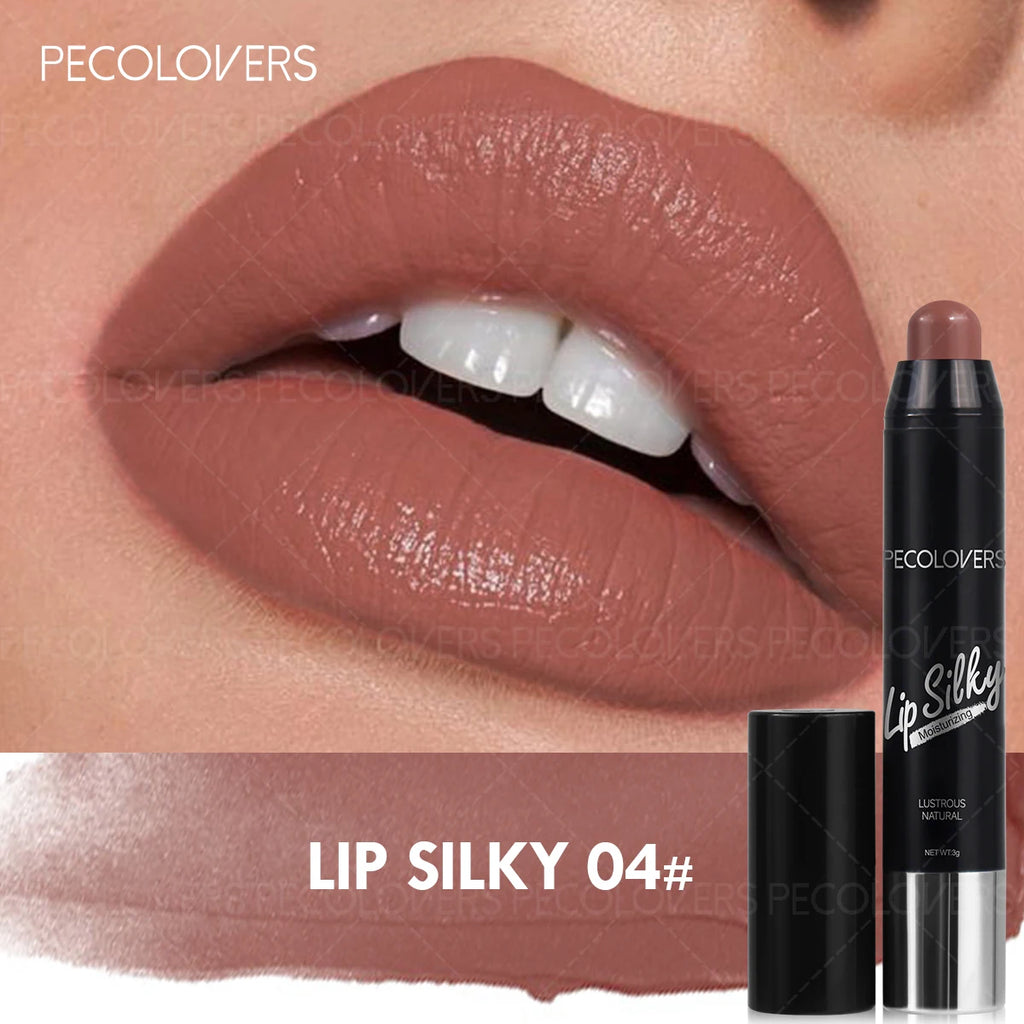 Highly Pigmented Lipstick, Natural Hydrating Finish, Liner Pen, Long-Lasting Moisturizing Lipstick Zpaxo 04