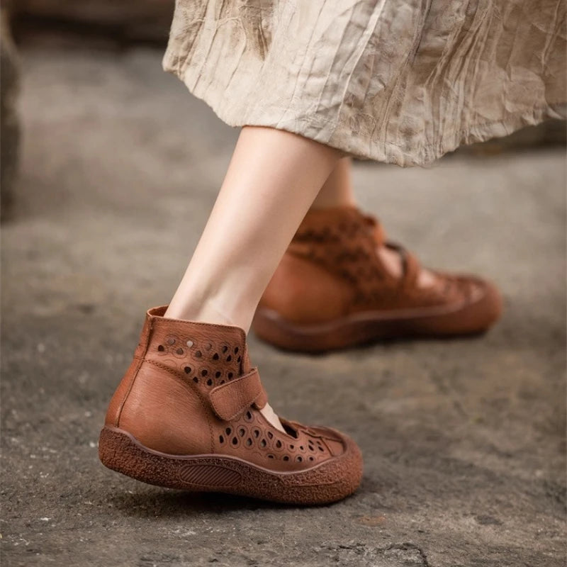 2025 Summer Retro Handmade Lightweight Women Shoes Soft Bottom Mom