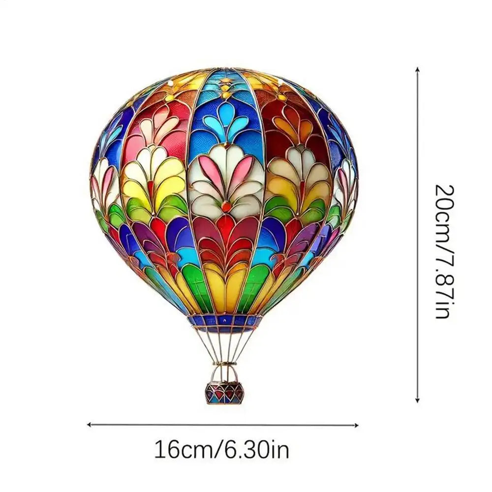 Acrylic flat Pendant Love Balloon Hot Air Balloon Lantern Valentine's Day Decoration For Home Lawn Garden Porch Yard Ornaments Zpaxo E