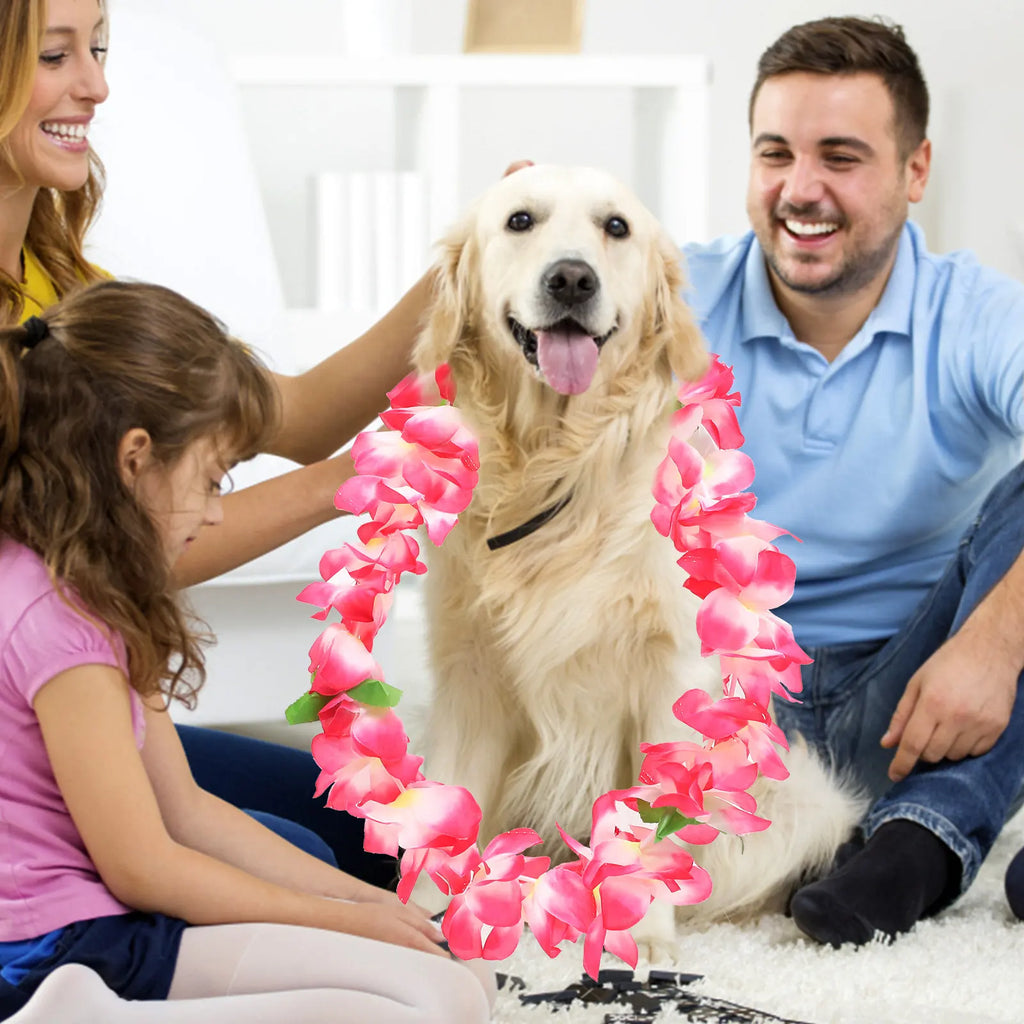 Hawaiian Flowers Loop Pet Neck Garland Exquisite Bright Tropical