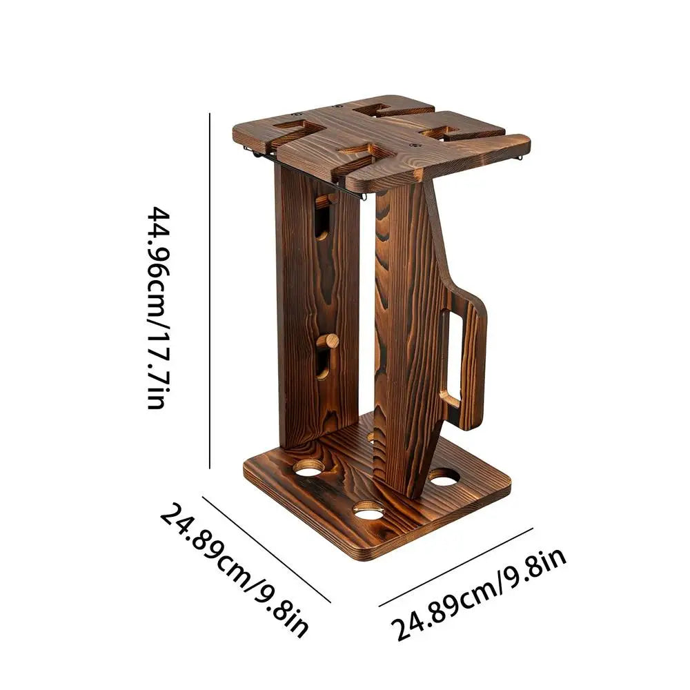 Fishing Rod Rack Wooden Portable Adjustable Wall-mounted Organizer