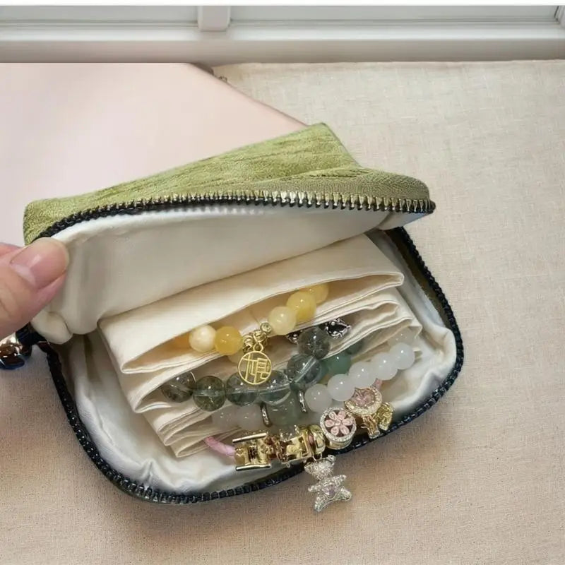 5-Layer Jewelry Storage Bag Velvet Pouch Bags Watch Bracelet Rings Zpaxo
