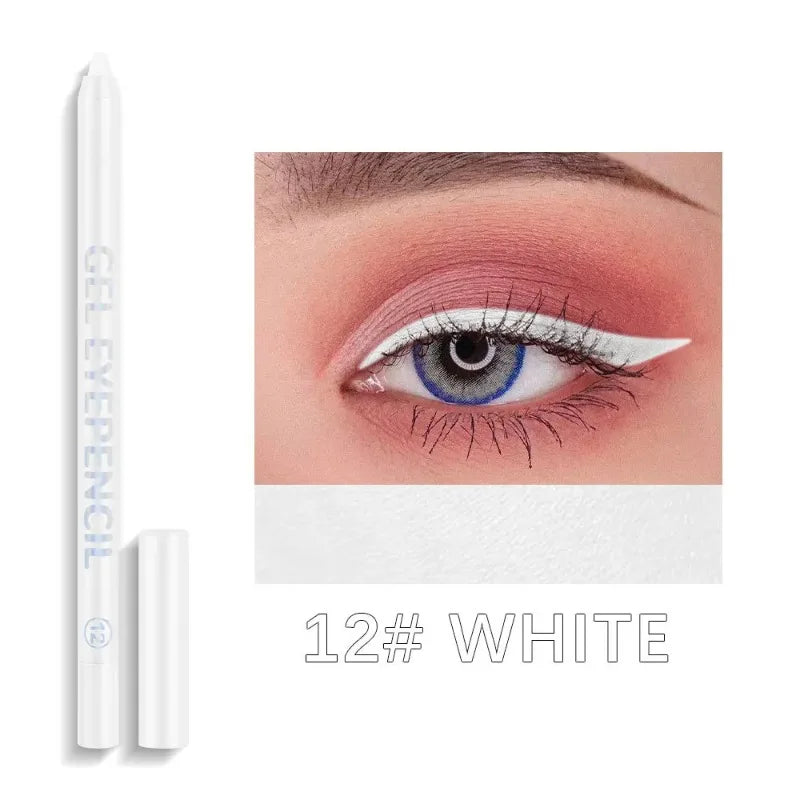 12 Colors Shine Pearlescent Eyeliner Pencil Waterproof Long Lasting