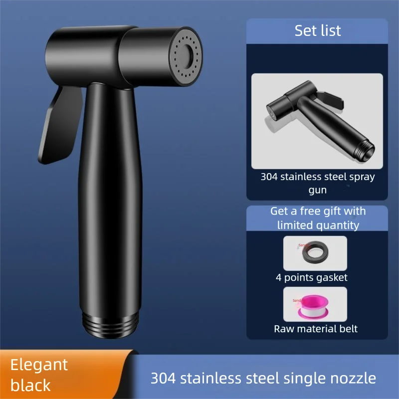 304 stainless steel toilet flushing spray gun, bathroom toilet water spray gun, water spray gun for flushing, bathroom spray gun Zpaxo Black spray gun