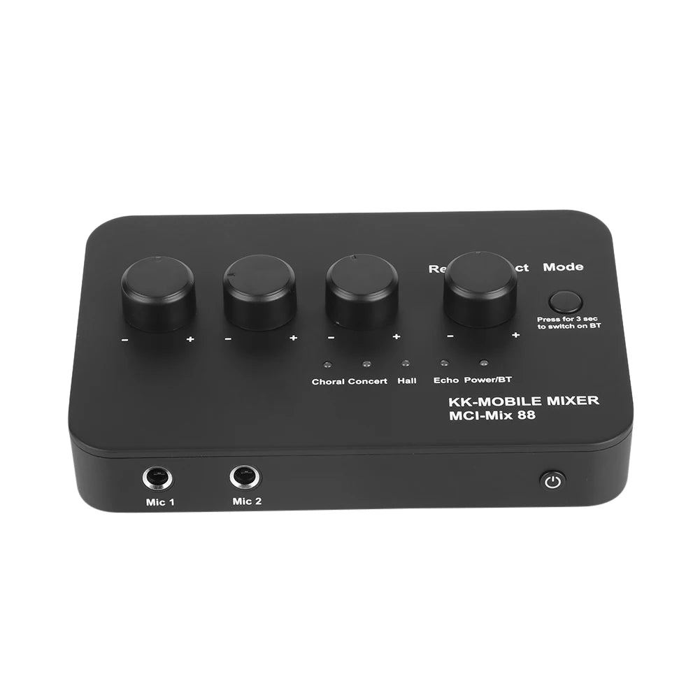 Portable Karaoke Microphone Mixer AUX IN/OUT BT Connection Dual Mic Inputs Digital Audio Mixer for DJ Sound Home Party & Theater Zpaxo