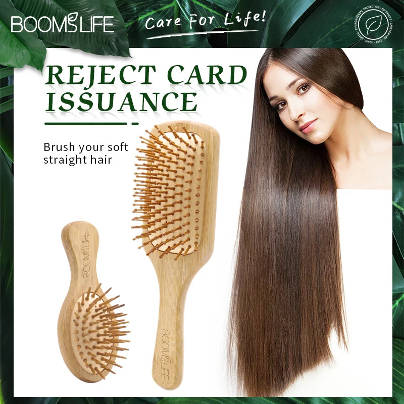 Bamboo Hair Brush Women Styling Hair Comb Hairbrush Wide Teeth Bamboo Combs for Hair Smooth Massage Scalp Brush Barber Comb Zpaxo