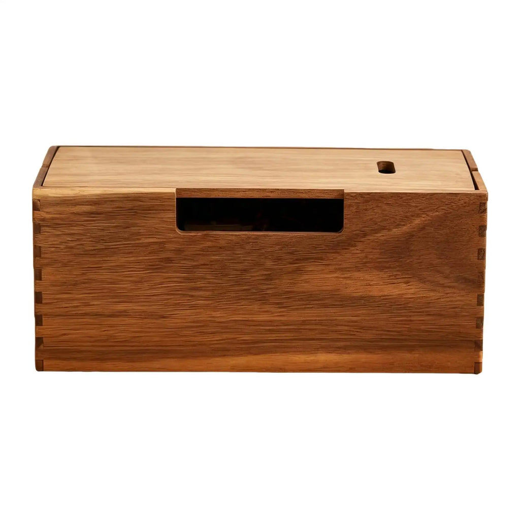 Wooden Cable Storage Box Power Line Storage Case Dustproof Charger Socket Organizer Wire Case Home Cable Winder Organizer Zpaxo