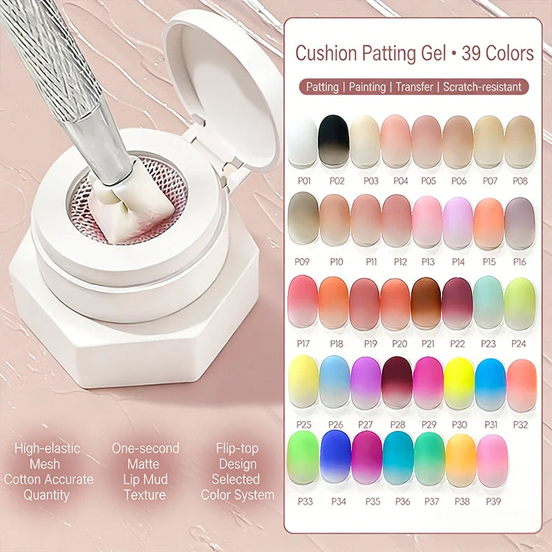 39 Colors Cushion Ombre Painting Nail Gel No Wipe Highly Saturated Gradient Patting Gel Nail Polish Ombre Blush UV Nail Polish Zpaxo