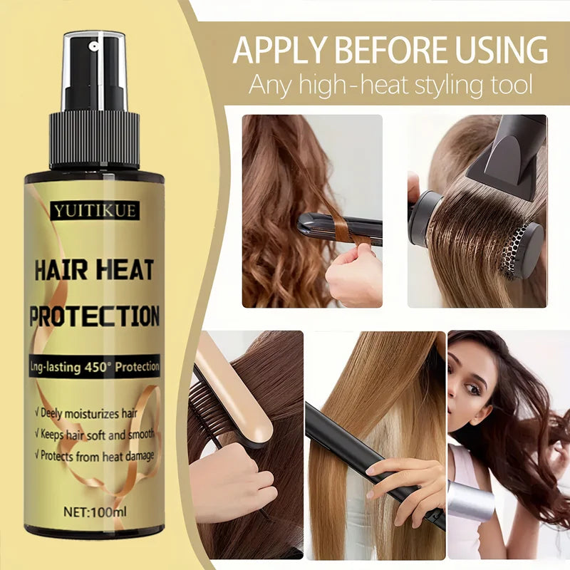 YUITIKUE Silk Care Heat Protection Spray for Curly Hair Heat Protection Spray Zpaxo