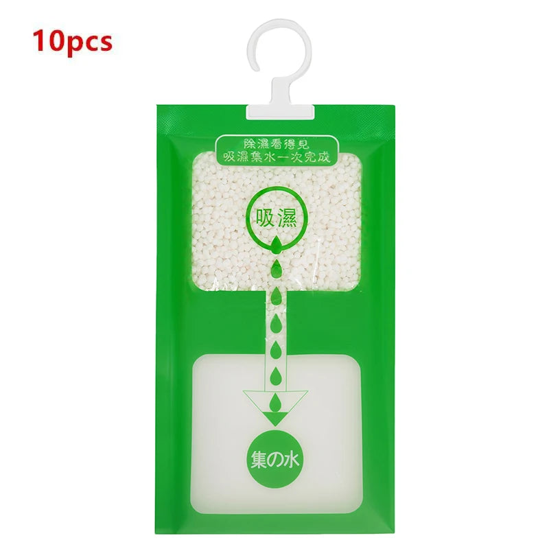 5 Moisture Absorber Hanging Drying Clothes Dehumidifier Wardrobe Dry Zpaxo 10Pcs Green
