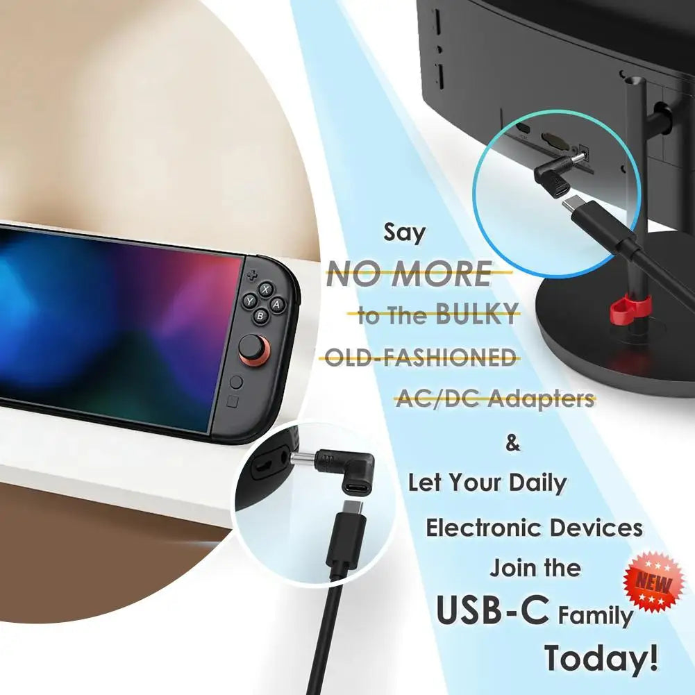 USB-C PD to DC Adapter 5V 9V 12V – 6 Plug Sizes for Router USB-C Power Adapter Zpaxo