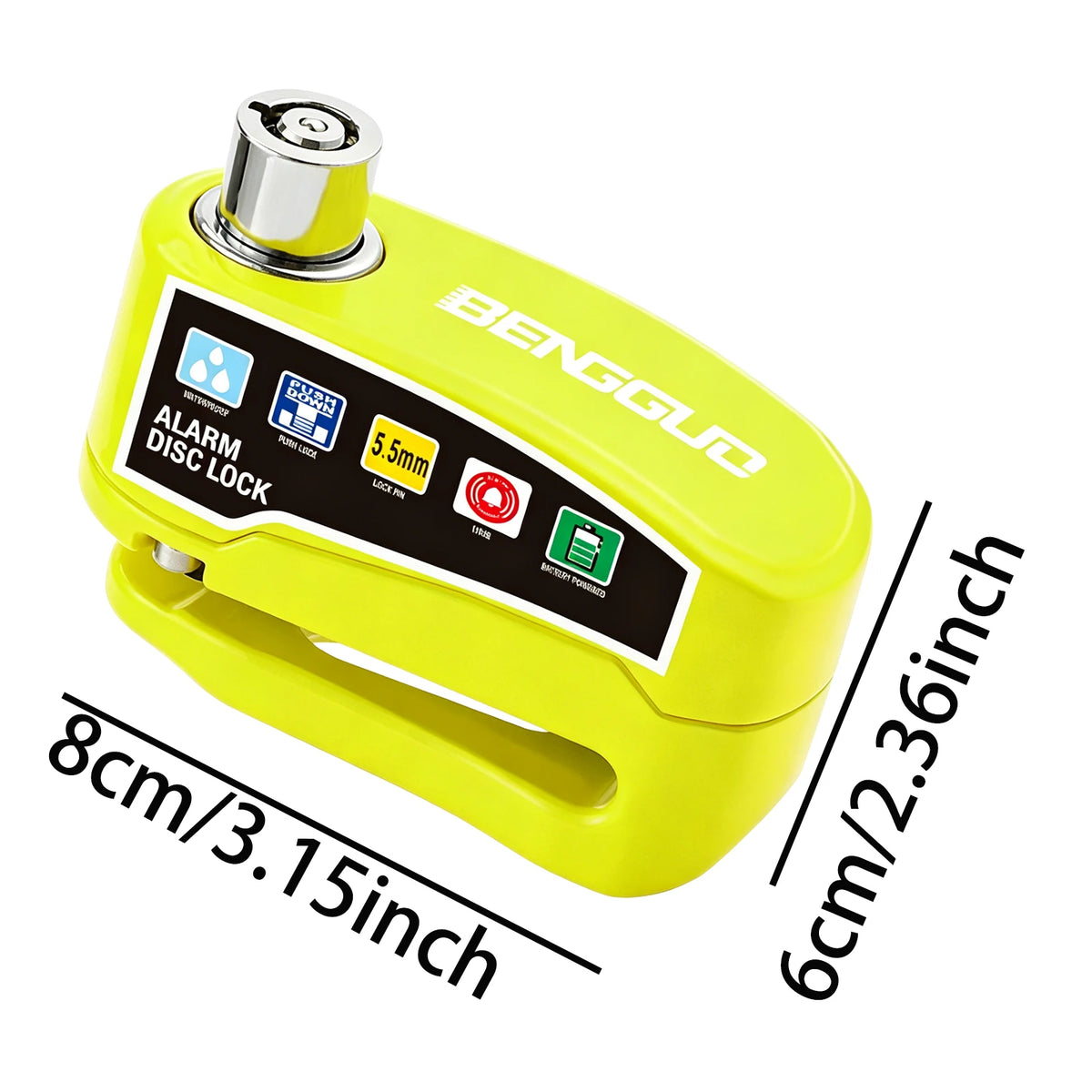Motorcycle Disc Block Alarm Lock Wheel Brake Key Moto Scooter Bicycle Zpaxo Green