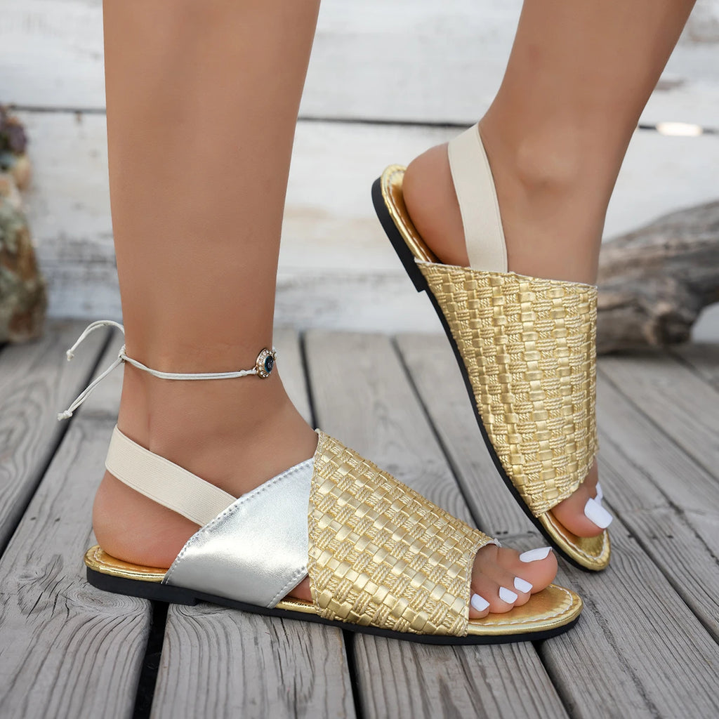 Women Flat Sandals Mesh Designer Shoes Summer Fashion Casual Beach Zpaxo