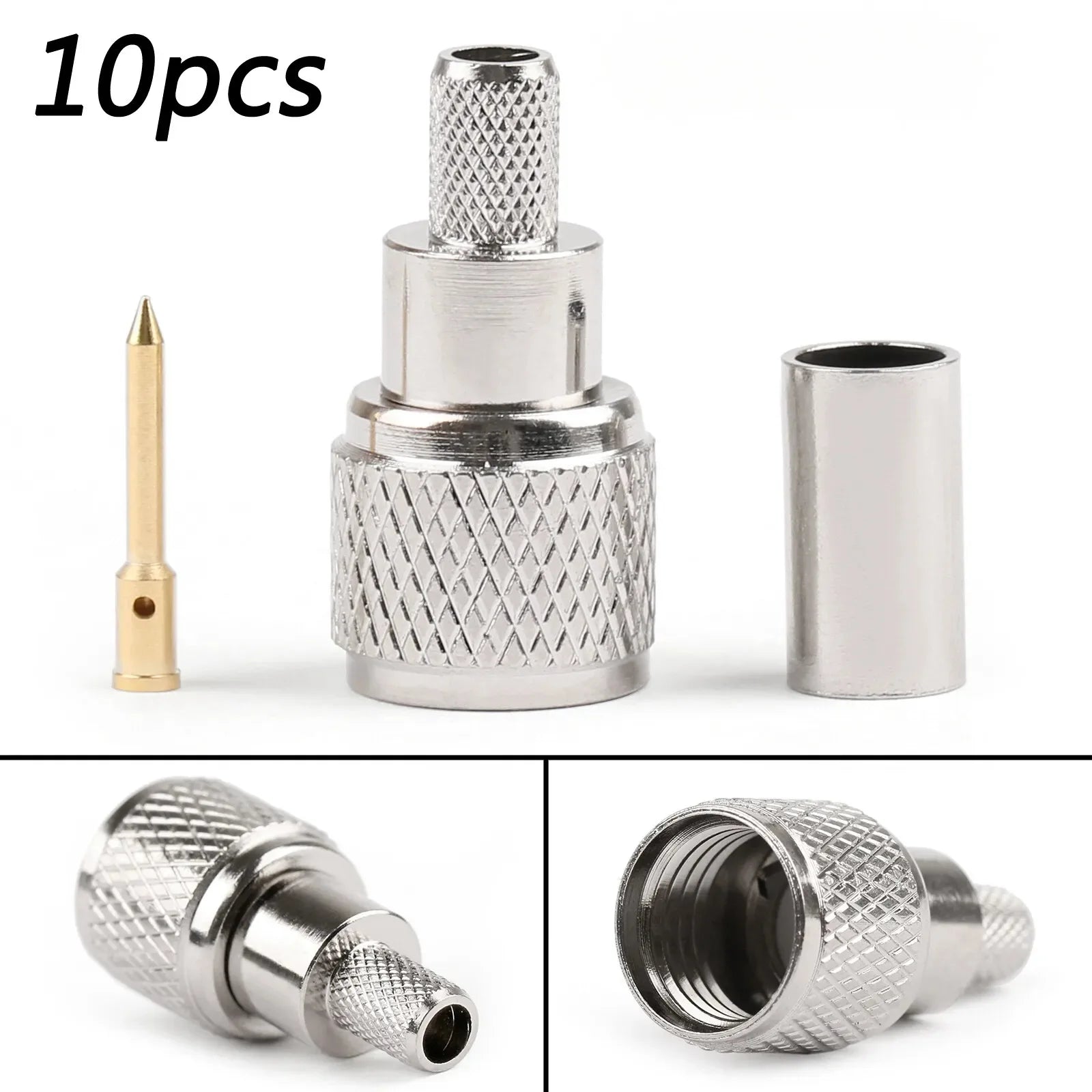 Mini-UHF Male Crimps Connector Antenna Adapter 50 Ohm Motorola Radio