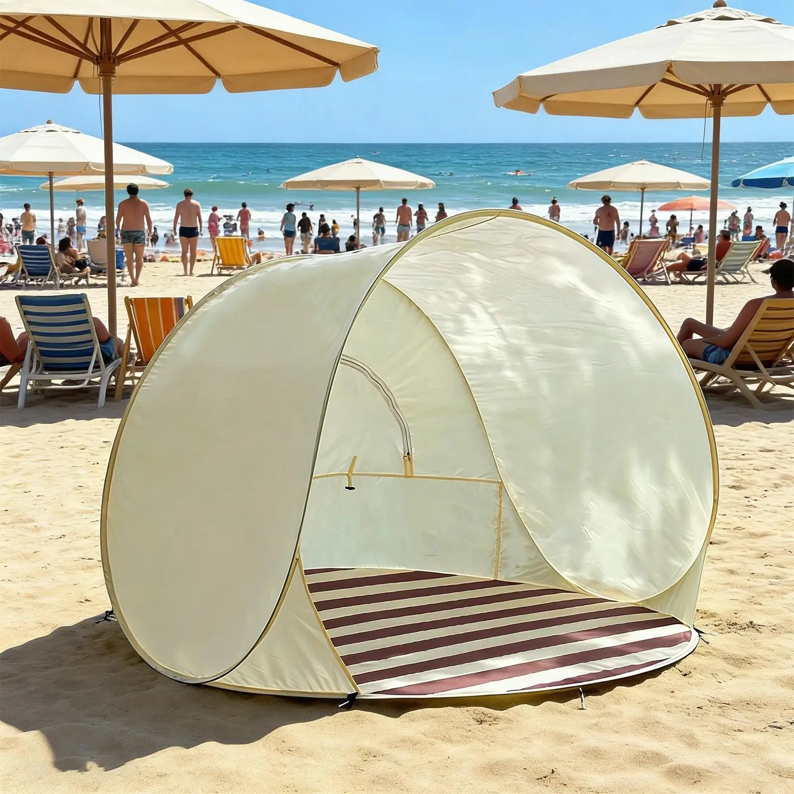 Beach Tent 3 4 Person Easy Pop Camping Canopy Shelter Ventilating