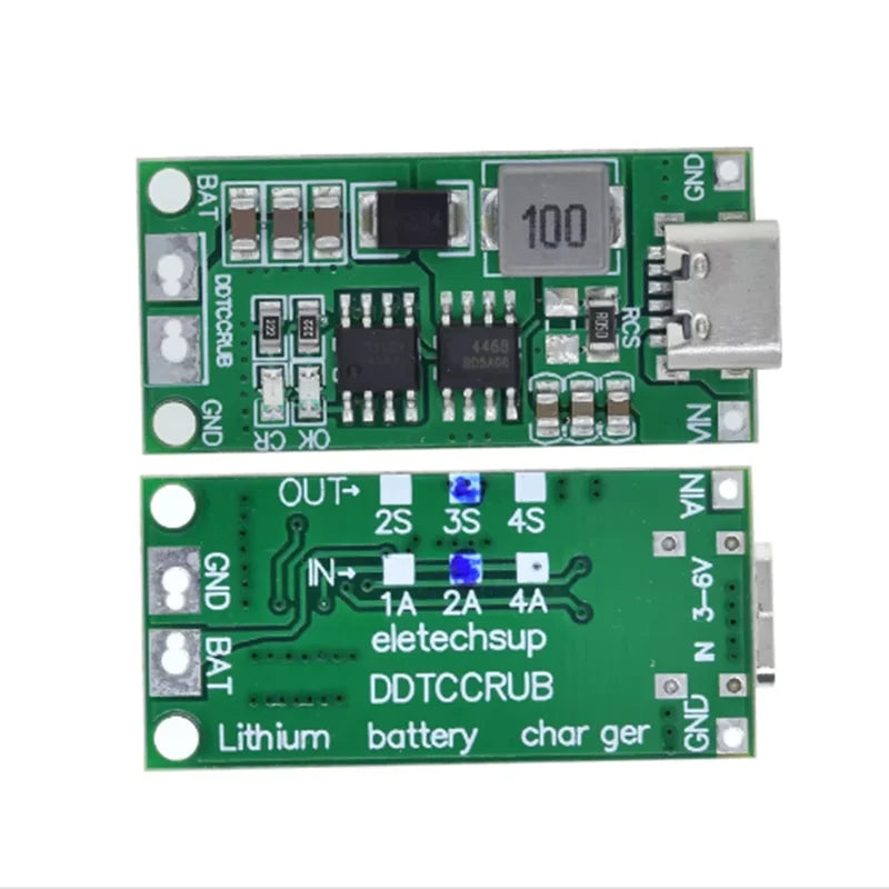 2 strings, 3 strings, 4 strings lithium-ion battery charger, battery protection board, TypeC USB boost charging board, DC3-5V Zpaxo