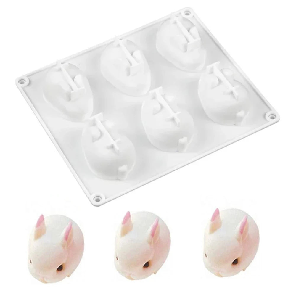 3D Easter Bunny Rabbit Silicone Mold Chocolate Fondant Mousse Cake Decorating Dessert Pudding Baking Candle Soap Craft Casting Zpaxo