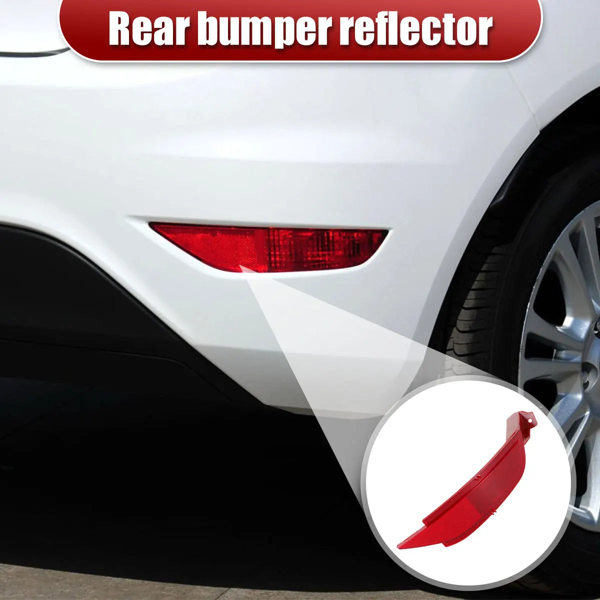 Car Rear Bumper Right Reflector Light Cover Right Rear Bumper Tail Fog Light Compatible with Ford Fiesta 2009-2014 Professional Zpaxo