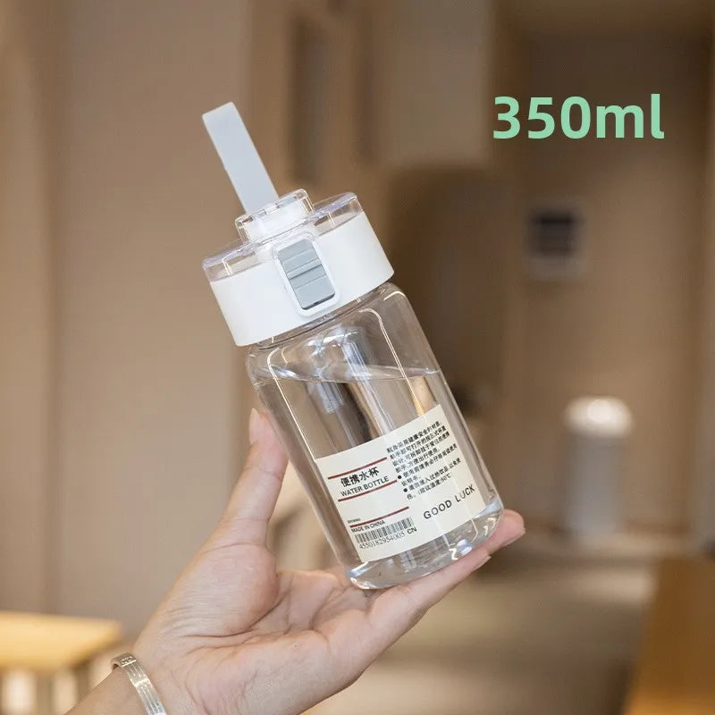 Portable Transparent Kawaii Water Bottle Sports Water Cup Plastic Handy Cup Outdoor Travel Office Essential Water Bottle ]Cup Zpaxo 1pcs White 350ml