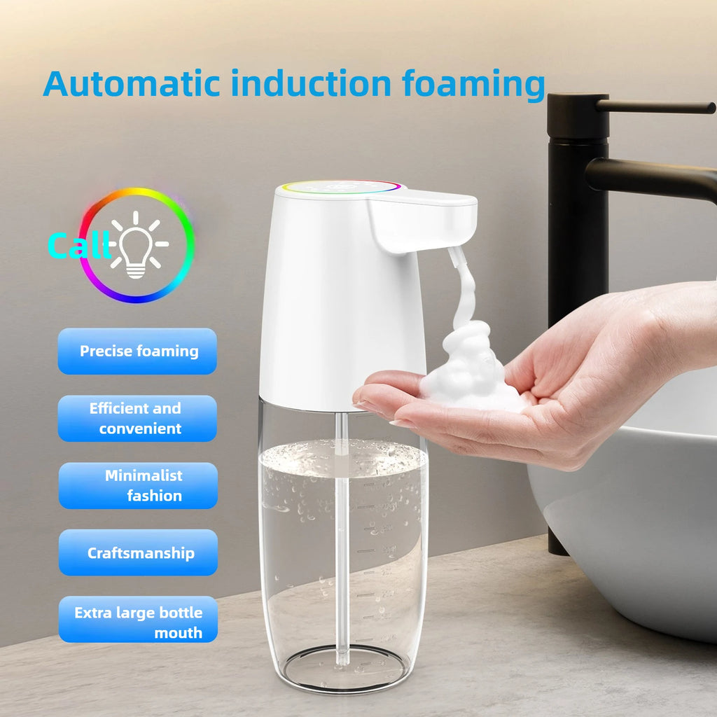 600ML Foam soap dispenser LED light infrared induction Hand washer automatic induction hand sanitizer machine soap dispenser Zpaxo