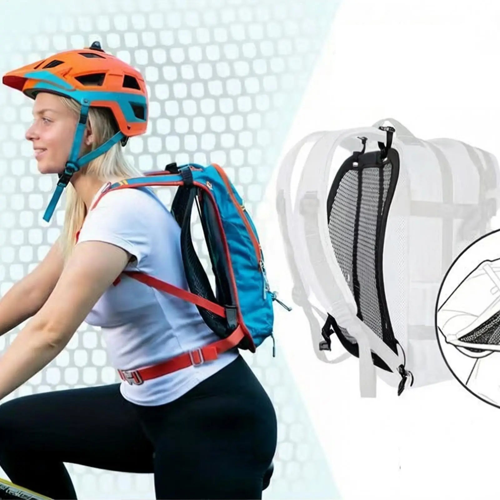 Backpack Ventilation Cushion Adjustable Airflow Spacer Mesh Cooling
