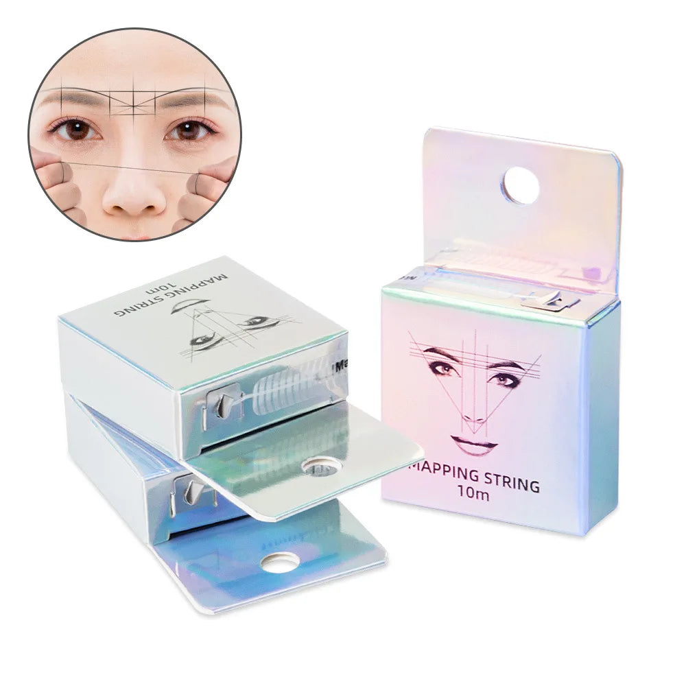 5 Colors Tattoo Thread Eyebrow Marker Thread Tattoo Brows Ruler Auxiliary Line Drawing With Ink Positioning Mapping Line Box Zpaxo
