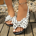 Ladies Flat Sandals Polka Dot Butterfly Knot Sandals Multi-Color Comfortable Women Shoes Footwear Fashionable Summer Shoes Women Zpaxo WHITE 43
