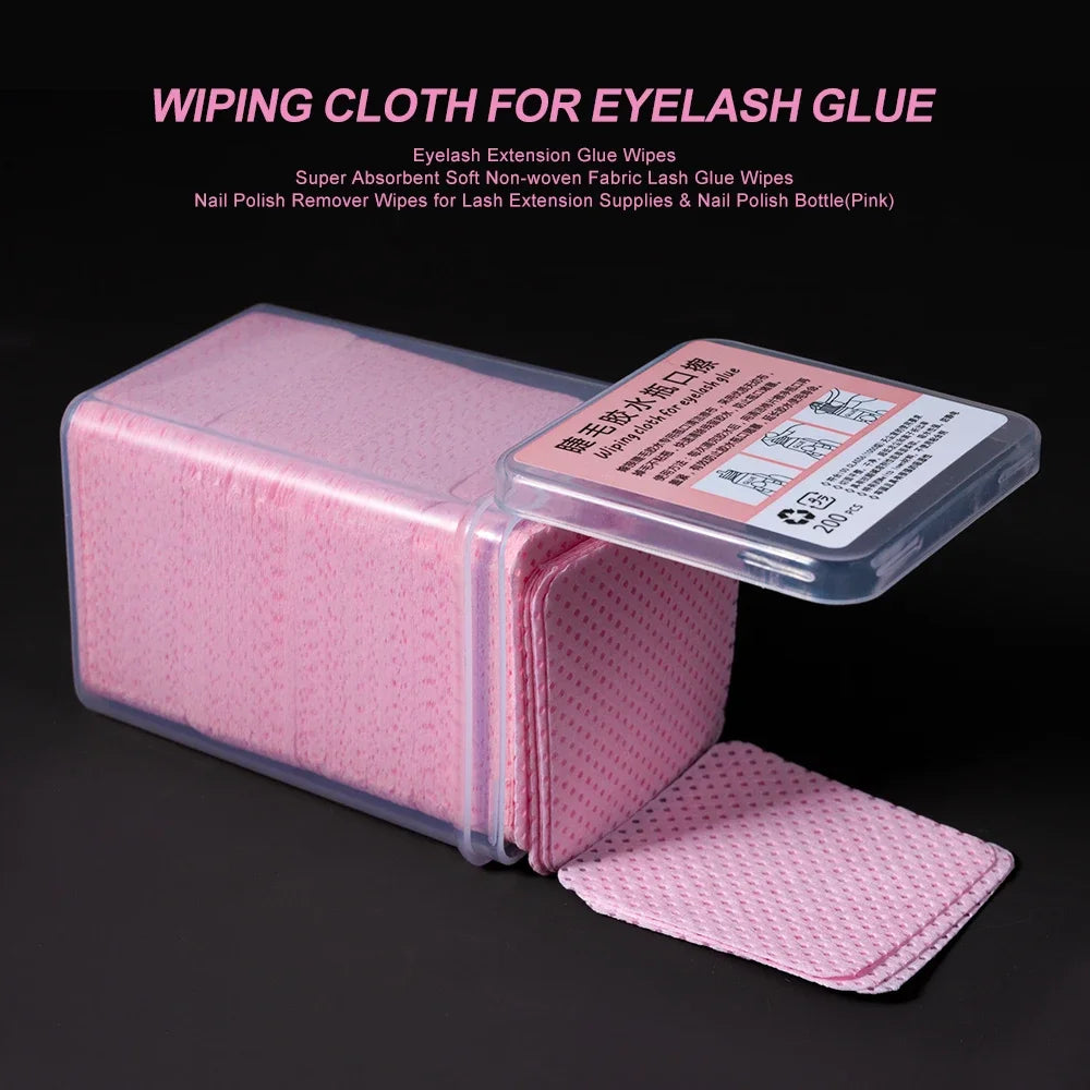 Pink Lint-free Nail Polish Remover Wipes UV Gel Glue Removal Cotton