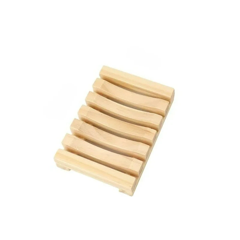 Bamboo Wooden Soap Dish – Self-Draining Shower Organizer Bamboo Soap Dish Zpaxo Wood color