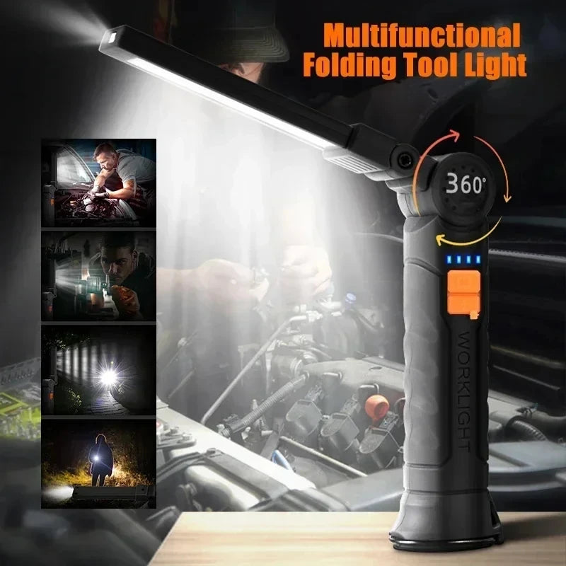 COB LED Rechargeable Work Light – Magnetic Camping Lantern