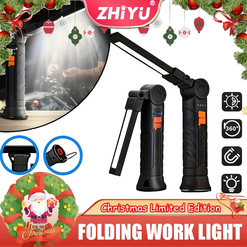 COB LED Rechargeable Work Light – Magnetic Camping Lantern
