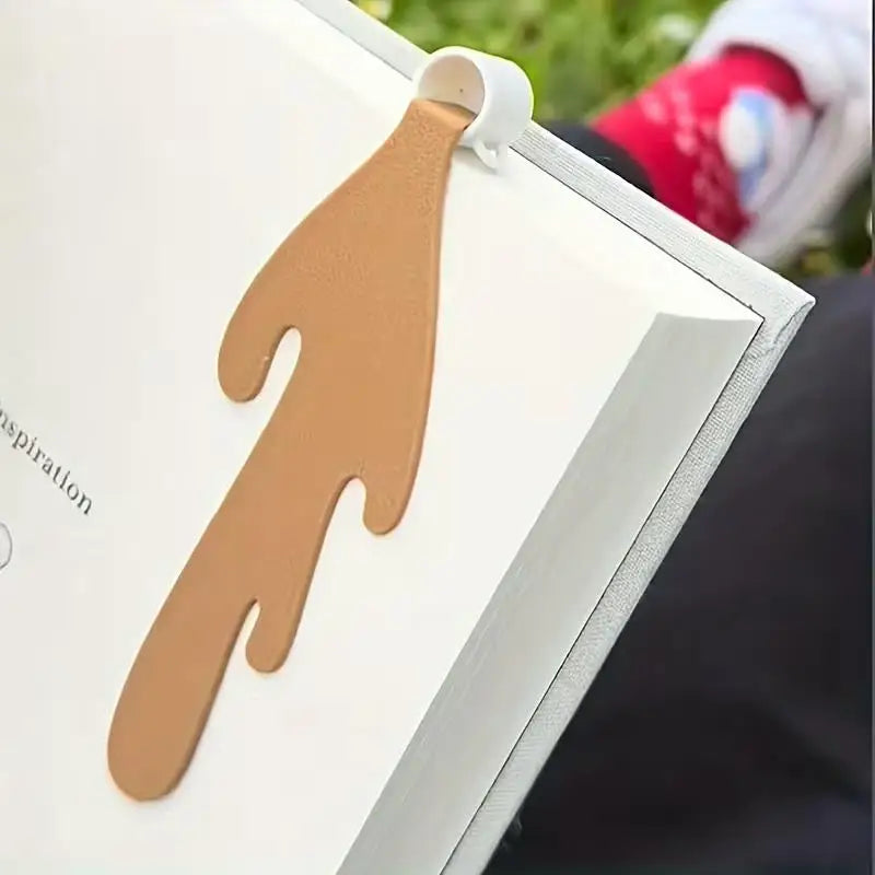 1pcs Coffee Cup-Shaped Leather Bookmark – Durable Page Marker, Gift for Book Lovers & Enthusiasts Zpaxo