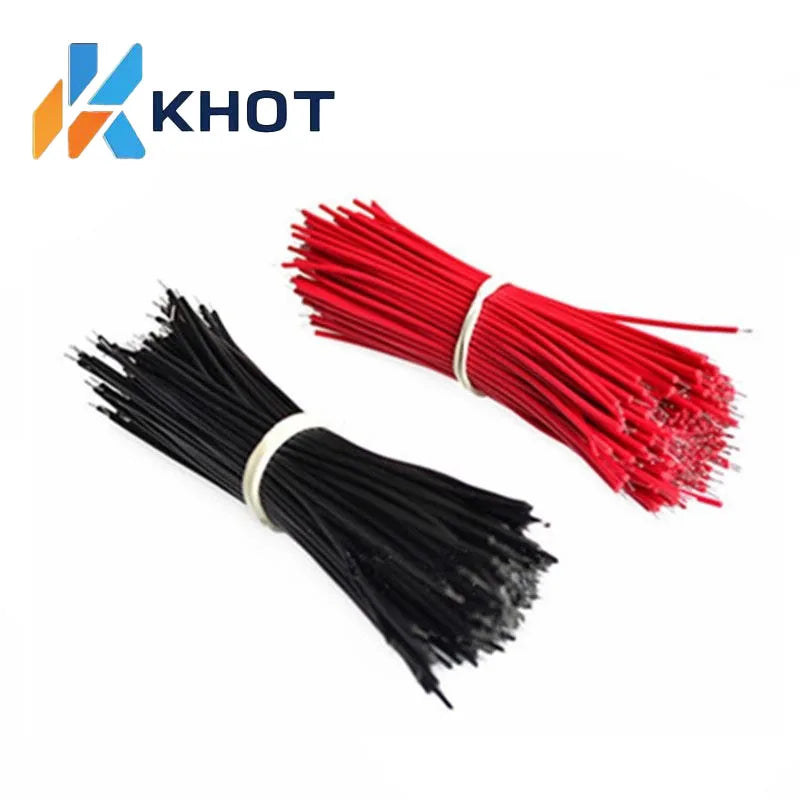 Double-headed tinned 5/0.8 wire Fine wire 100MM welded wire Connection wire Jumper Black and red 50 each pack 1 bundle Zpaxo Default Title