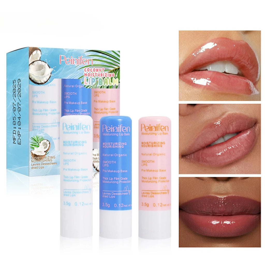 Three Pack Lip Balm Lasting Moisturizing and Moisturizing Lip Kit Zpaxo 3 Colors
