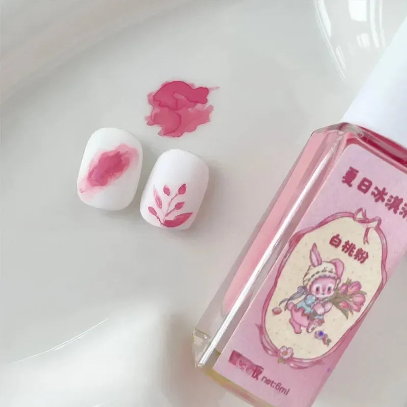 Hot Nail Art 6 Colors 6ML Summer Ice Cream Nail Dye Solution Creative Nail Pattern DIY Design Dye Solution Women Nail Decoration Zpaxo