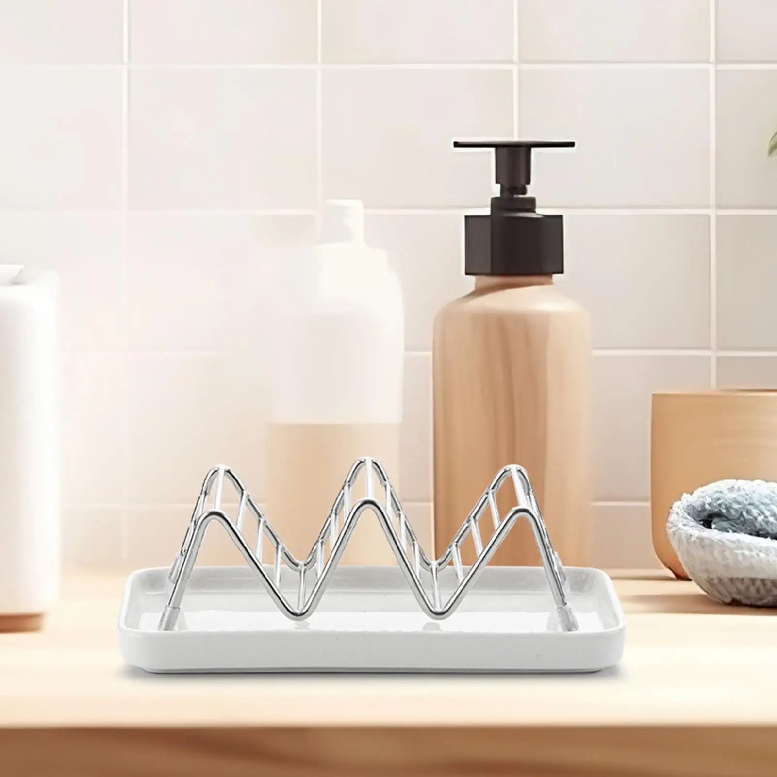 Draining Soap Dish Stainless Steel Self Tray Shampoo Bar Holder