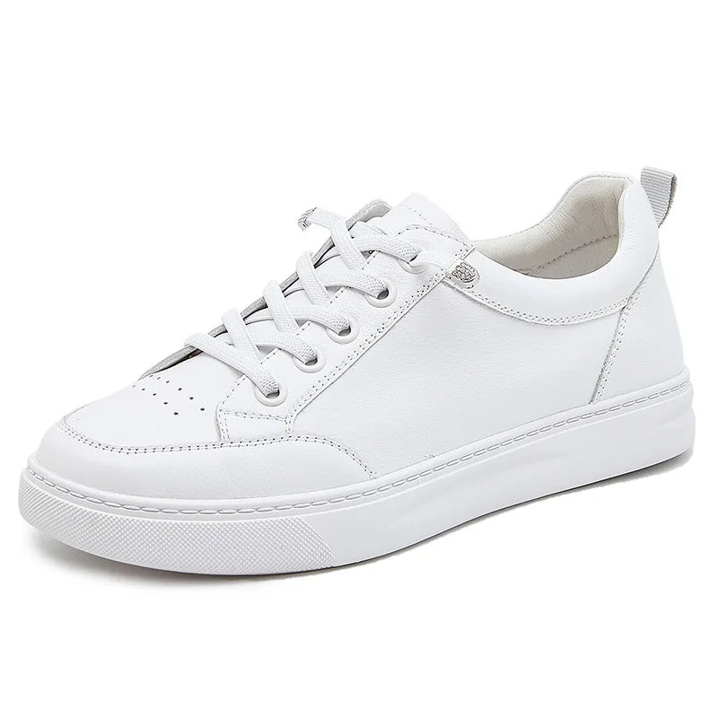 2026 Leather White Sneakers Women Spring Autumn Slip Lazy Elastic Zpaxo