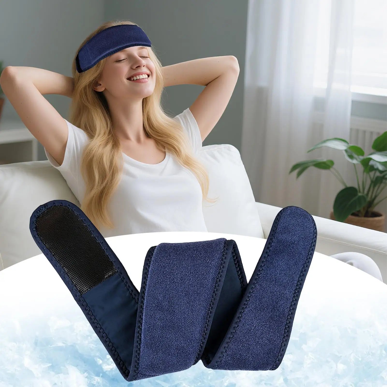 Cooling Gel Headband Reusable Ice Head Wrap Soothing Cold Compress