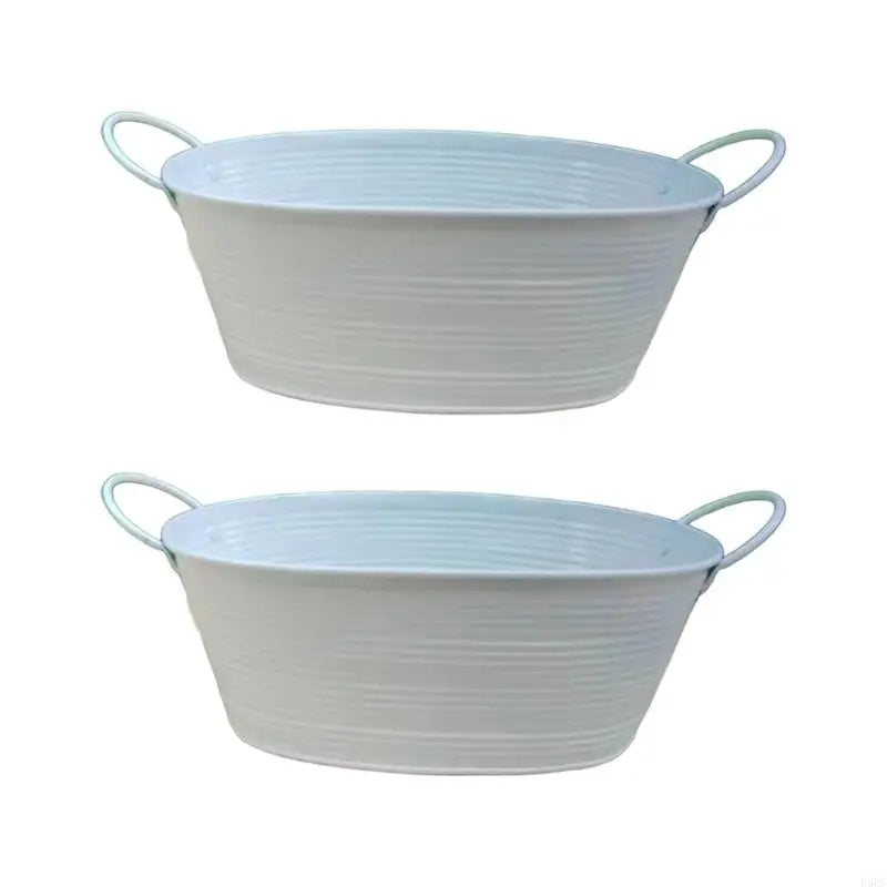 Oval Iron Planter Container Tabletop Garden Balcony Party Decoration