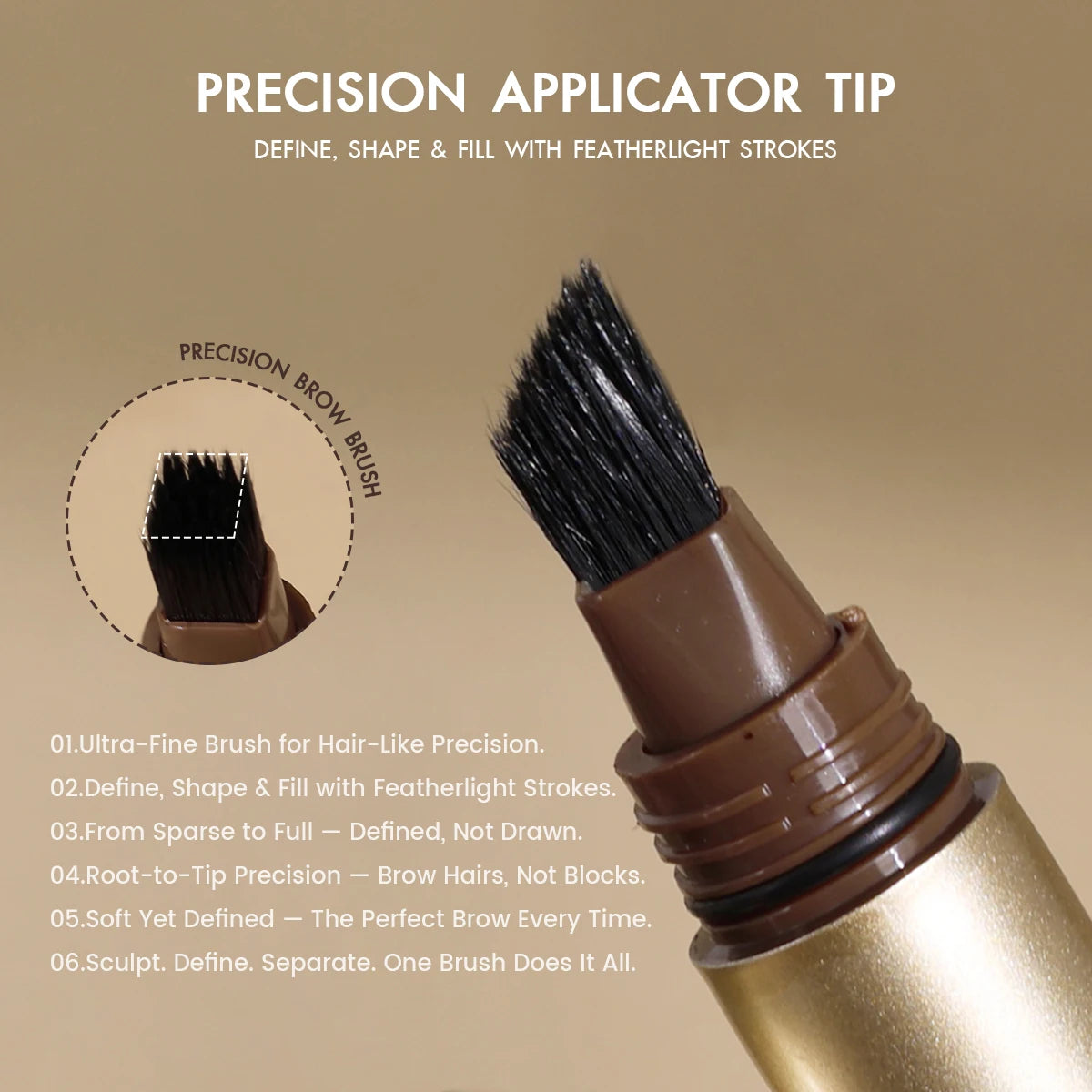 1PC Waterproof, Long-lasting, No Makeup Removal, 3D Three-dimensional, Press-type Eyebrow Pencil,Suitable for Daily Quick Makeup Zpaxo