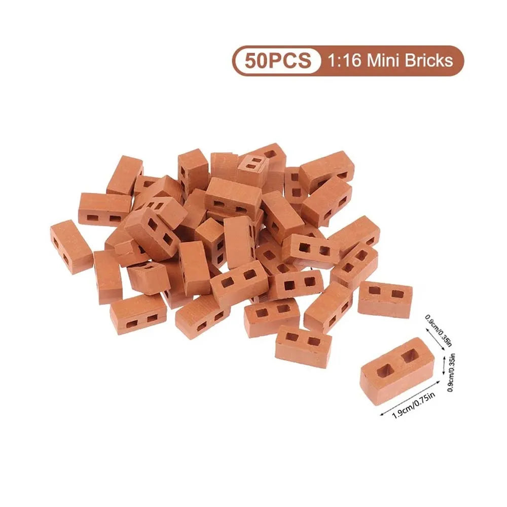 50pcs Mini Clay Red Roof Tiles – Miniature DIY Model Building Set Miniature Model Tiles Zpaxo A