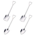 4-Piece Shovel Teaspoon Set – Stainless Steel Dessert Spoons Novelty Teaspoon Set Zpaxo Silver 2A2B