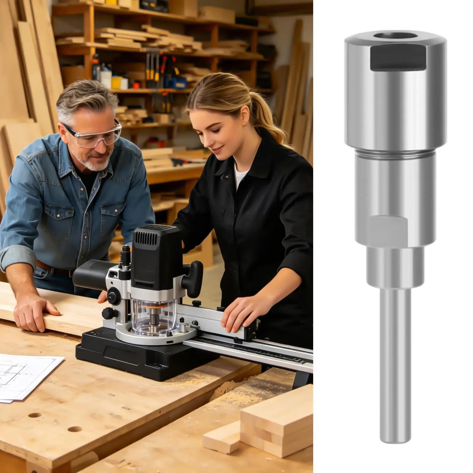 Router Shank Adapter Milling Rod Clamp Cutter Extension Wood