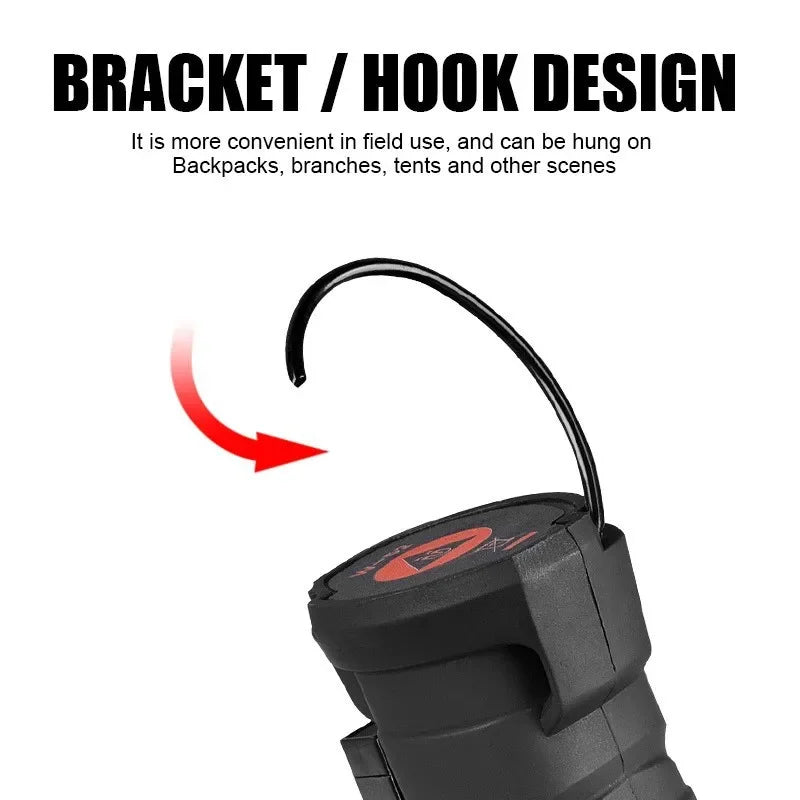 COB LED Magnetic Work Light – USB Rechargeable Folding Torch