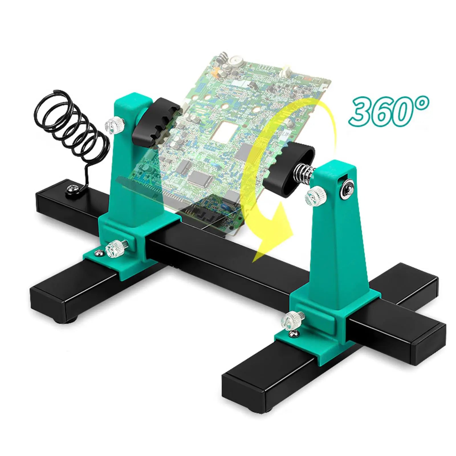PCB Circuit Board Holder Stable Adjustable Welding Bracket 360 de Auxiliary Clamp Repair Tool Clamping Kit Heavy Duty Base Plate Zpaxo