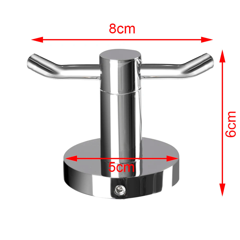 2/4 Pcs Towels Rack Wall Stickers Steel Hooks Non-slip Dual Robe Holder For Wall Glue Adhesive Hanger Robe Shower Accessories Zpaxo