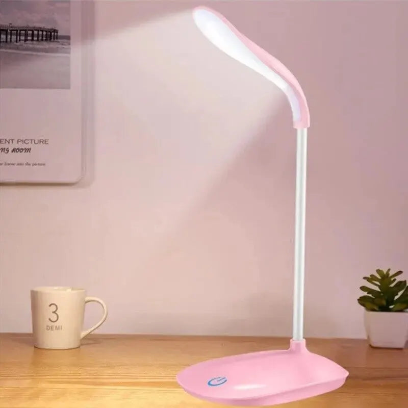 LED Table Lamp USB Chargeable 3 Dimmable Desk Adjustable Touch Zpaxo Pink